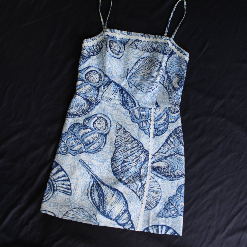 Lilly Pulitzer JESSE SKORT ROMPER Blue Peri Pop Up Shells Size 2 - Picture 5 of 11